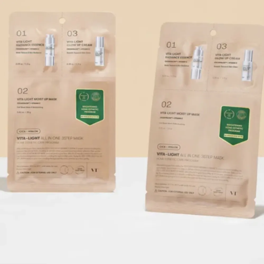 VT Cosmetics Vita-Light All In One 3Step Mask 1.5g + 23g + 1.5g