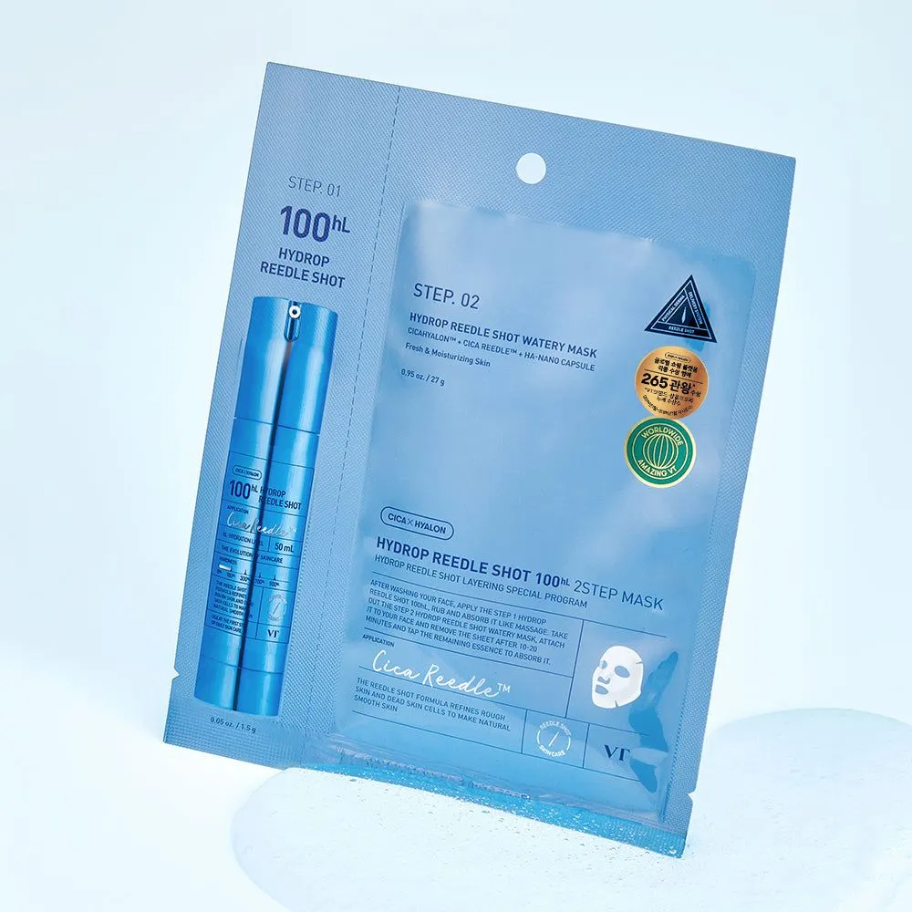 VT Cosmetics Hydrop Reedle Shot 100hL 2Step Watery Mask 1.5g + 27g