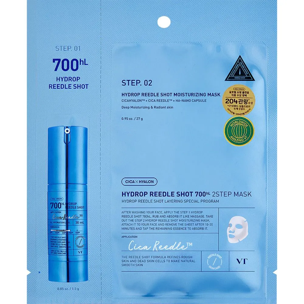 VT Cosmetics Hydrop Reedle Shot 700hL 2Step Mask 1.5g + 27g
