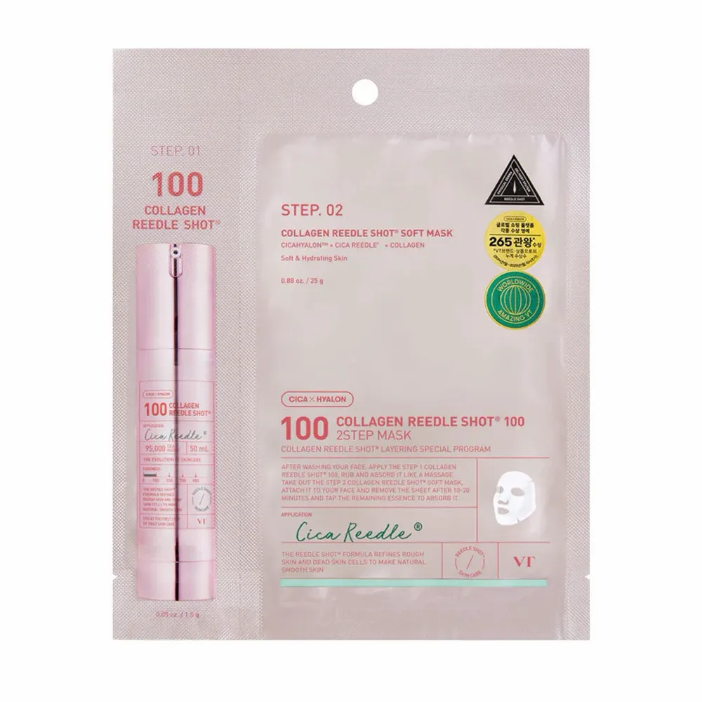 VT Cosmetics Collagen Reedle Shot 100 2Step Mask 1.5g + 25g