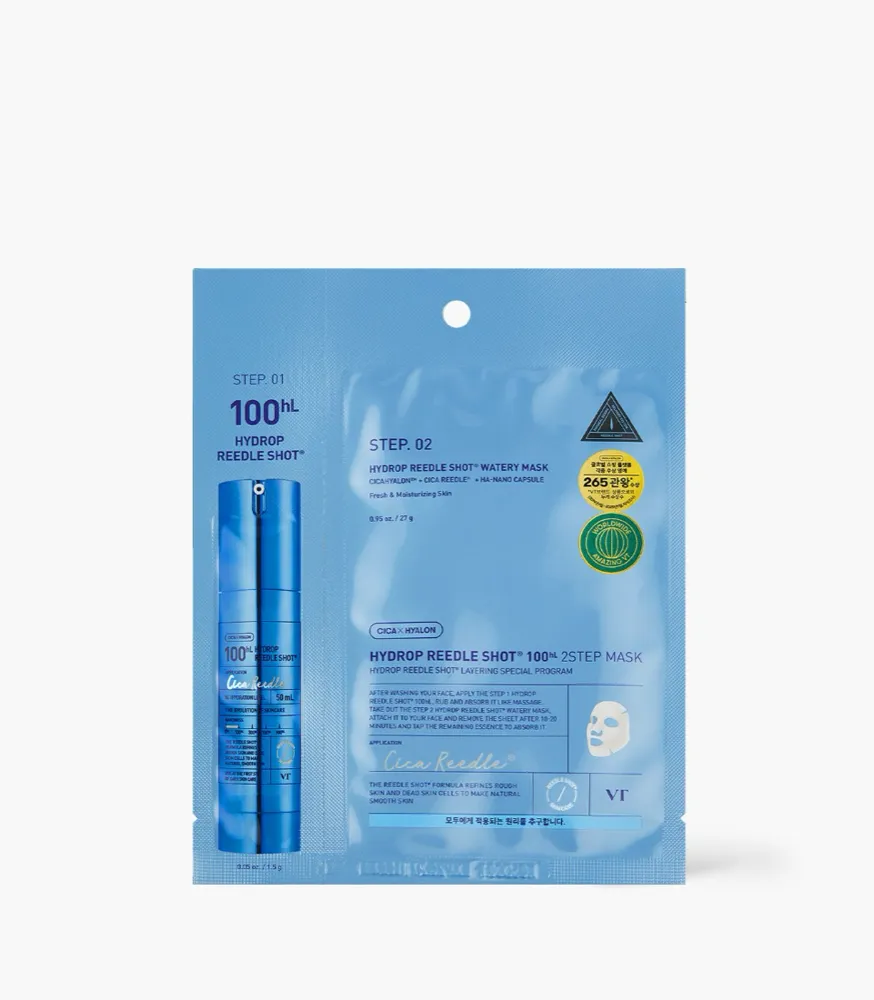 VT Cosmetics Hydrop Reedle Shot 100hL 2Step Mask 1.5g + 27g