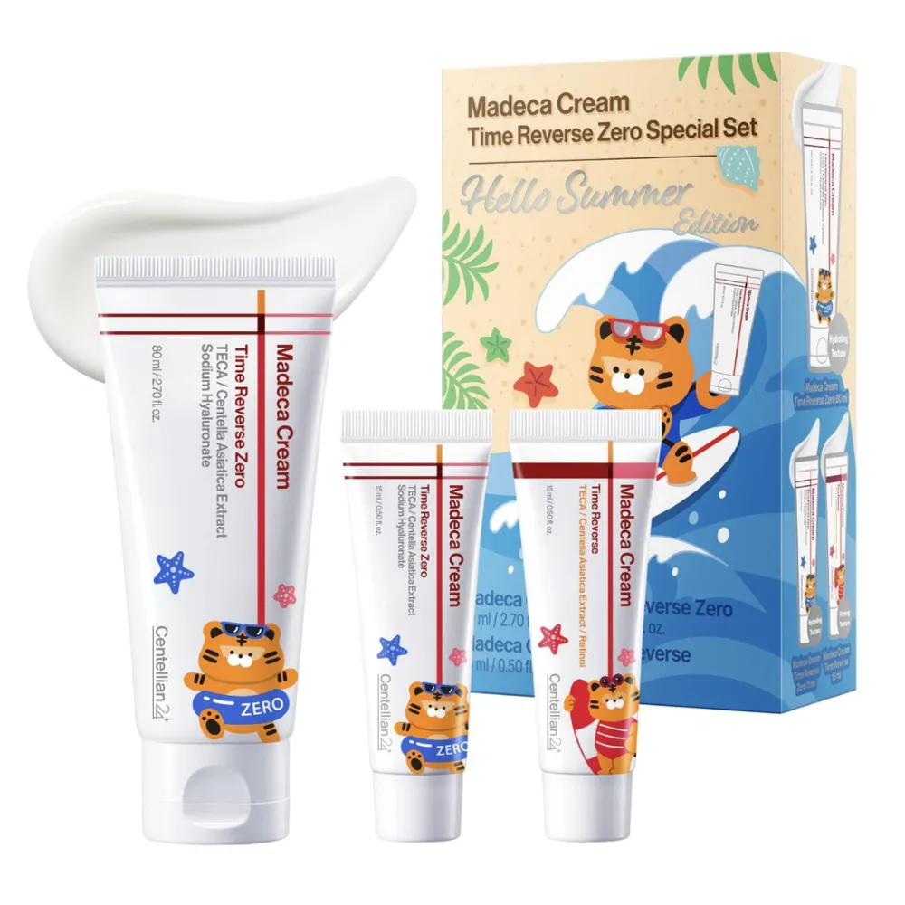 Centellian24 Madeca Cream Time Reverse Zero Special Set Hello Summer Edition 80ml + 15ml + 15ml