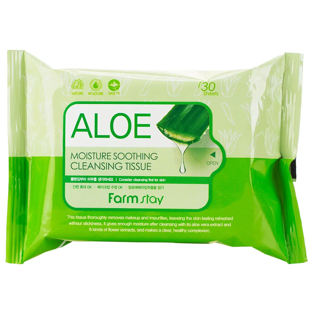 Farmstay Aloe Moisture Soothing Cleansing Tissue (30 sheets)