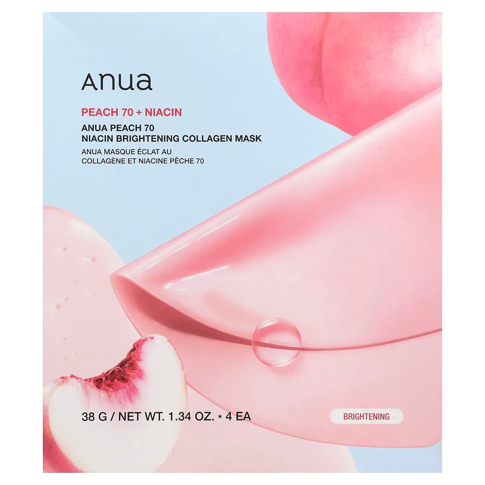 Anua Peach 70 Niacin Brightening Collagen Mask (4 x 38g)