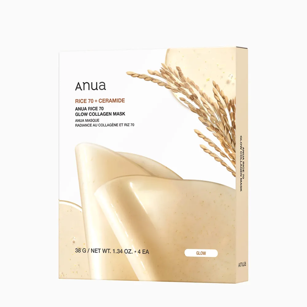 Anua Rice 70 Glow Collagen Mask 4 x 38g