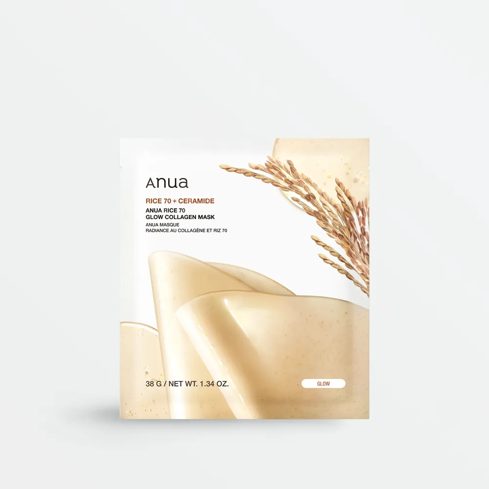 Anua Rice 70 Glow Collagen Mask 4 x 38g